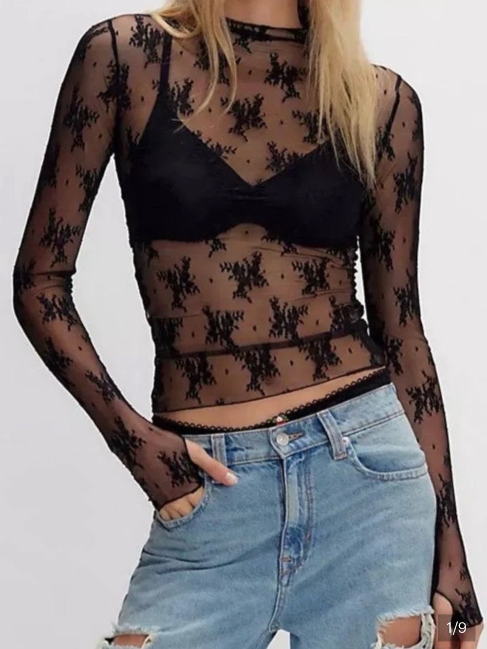 Free People Black Lady Lux Layering Top